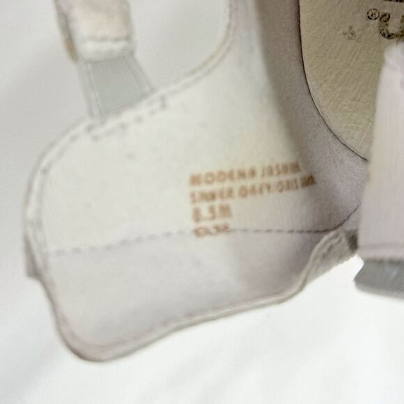 Earth MODENA JASMINE Grey Silver Sparkle Espadrille Wedge Gladiator Sandals